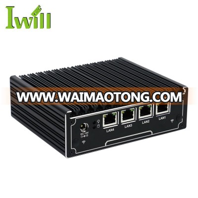 Smallest size barebone 4 ethernet mini pc firewall server with SATA HDD support Wifi