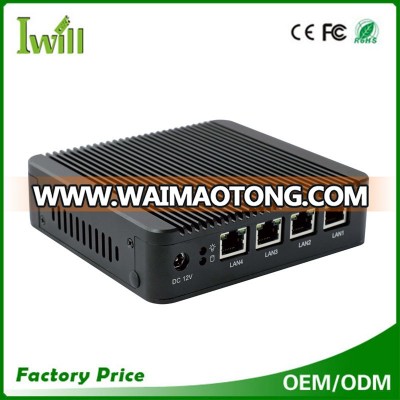 N10 quad core J1900 Fanless mini pc pfsense firewall barebone with 4 Intel Gbe Nic