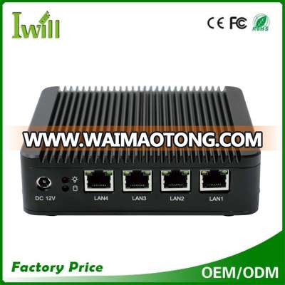 N10 J1900 quad core 2.0GHZ Fanless industrial firewall barebone with 4 intel Gbe Lan