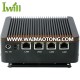 Fanless mini pc x86 router mainboard J1900 pfsense firewall barebone with 4 lan