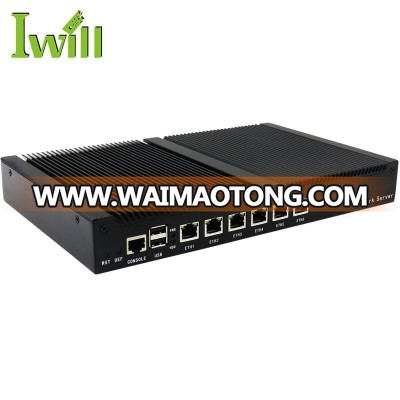 DC 12V motherboard 1037U fanless firewall desktop pc with Intel 6 lan ports