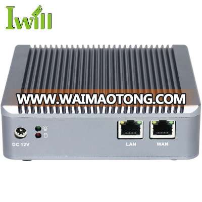 Fanless barebone linux 2 ethernet mini pc J1800 firewall motherboard for pfSense