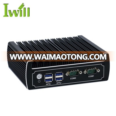 Smallest fanless pc intel skylake Core i3-6100u dual lan 4K mini computer with DP HD M.2 ports