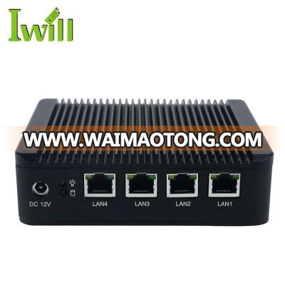 China terminal computer Intel atom E3845 quad core barebone system oem mini pc 12v pfsense firewall VPN router