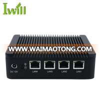 China terminal computer Intel atom E3845 quad core barebone system oem mini pc 12v pfsense firewall VPN router