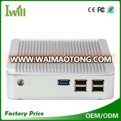 Mini pc linux/win8 intel N7 J1900 fanless industrial Nano pc