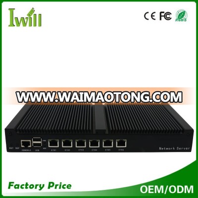 best price six intel lan port industrial standard desktop fanless VPN server support linux OS